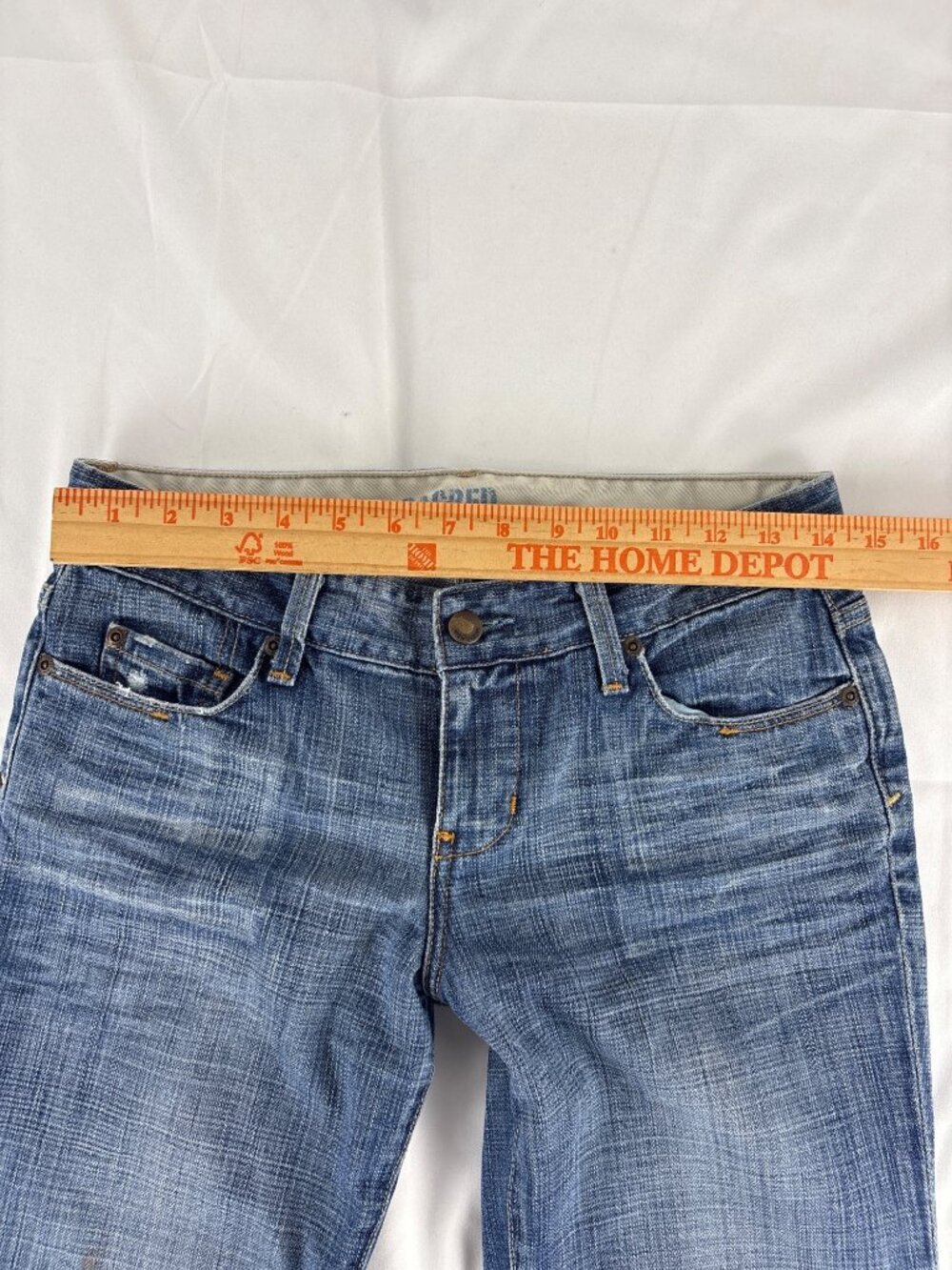 Sacred Blue Vintage Low Rise Bootcut Denim Jeans Medium Wash Size 27 - Picture 4 of 12